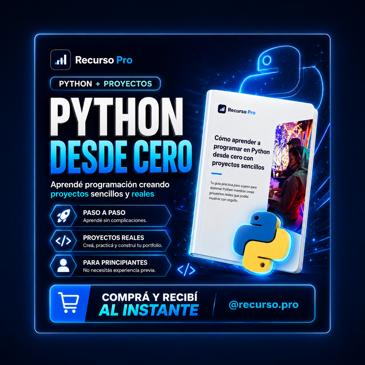 Python Desde Cero con Proyectos Reales | Guía Digital para Principiantes